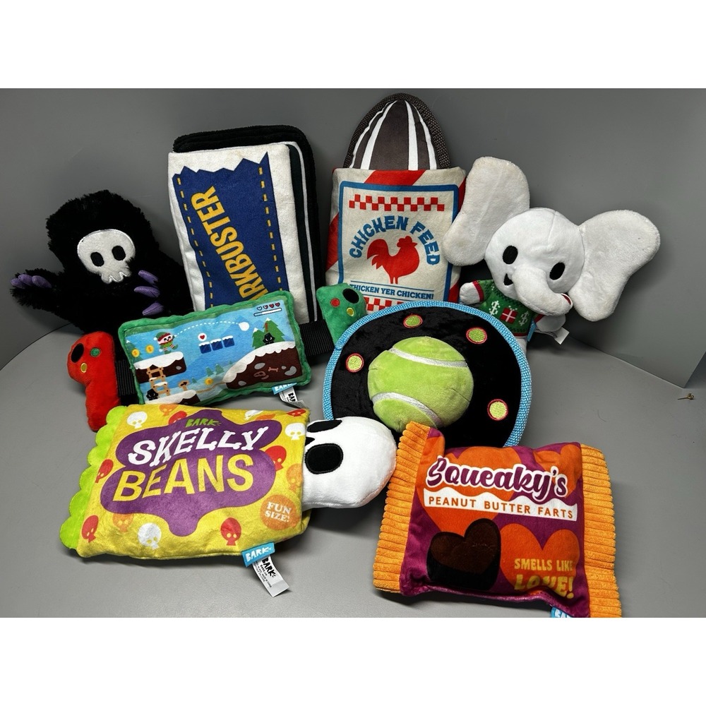 Bark Box Lot - Plush Squeaky Crinkle Dog Toys For Medium / Large Dogs Variety!